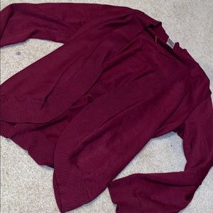 Maroon open cardigan